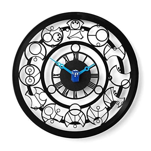 Gallifreyan Wall Clock, Dr Who Merchandise, Gift for a Doctor Fan, Wall Decor, Vinyl Record