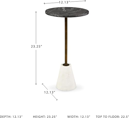 Miniatura 3 de Signature Design by Ashley Caramont - Mesa decorativa, color blanco y negro