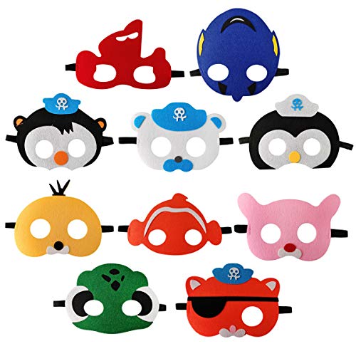 10pcs The Octonauts Blindfold, The Octonauts Theme Party Supplies, boy and Girl Birthday Party Dress Props.