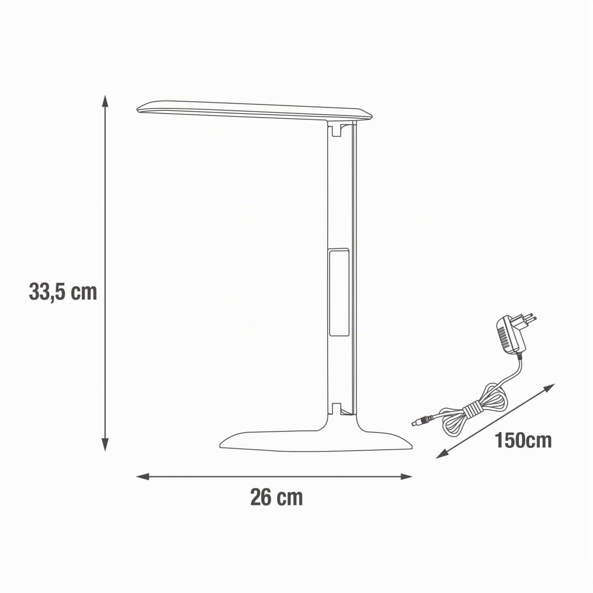 INSPIRE - Lampada da scrivania ALEX - Lampada moderna - 3000 K/6500 K - 820 LM - 240 V - Touch - Plastica - Nero