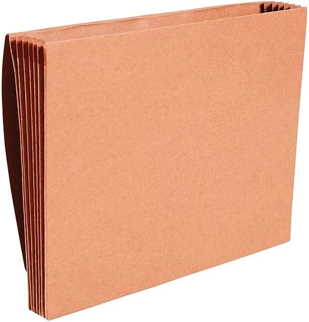 Staples Expanding Wallets with Reinforced Gussets, Letter Size (9.5" x 11.75"), 5.25‑Inch Expansion, Durable Brown Redrope – 10/Box