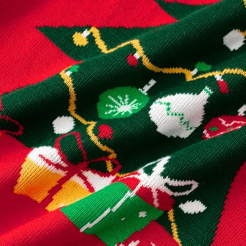 Image of Girl Ugly Christmas Sweater - Boy Double Layer Knitted Reindeer Holiday Xmas Pullover Sweater Kids 2-9 Years Old