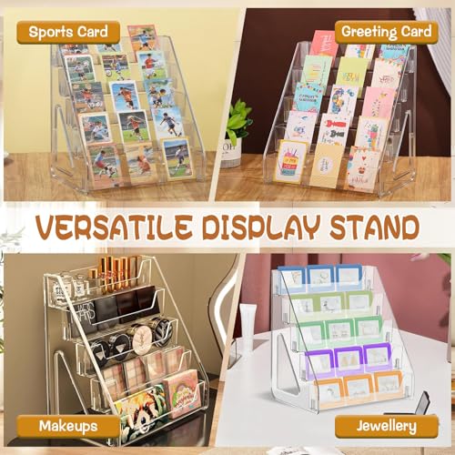 Kartenständer Postkartenständer Acryl 5 Stöckiger - 33,5 x 30 x 22CM - Grußkarten Postkartenständer für Geburtstagskarten Einzelhandelsschaufenster Graded Cards PSA-Karten Sportkarten Grußkarten Aufk