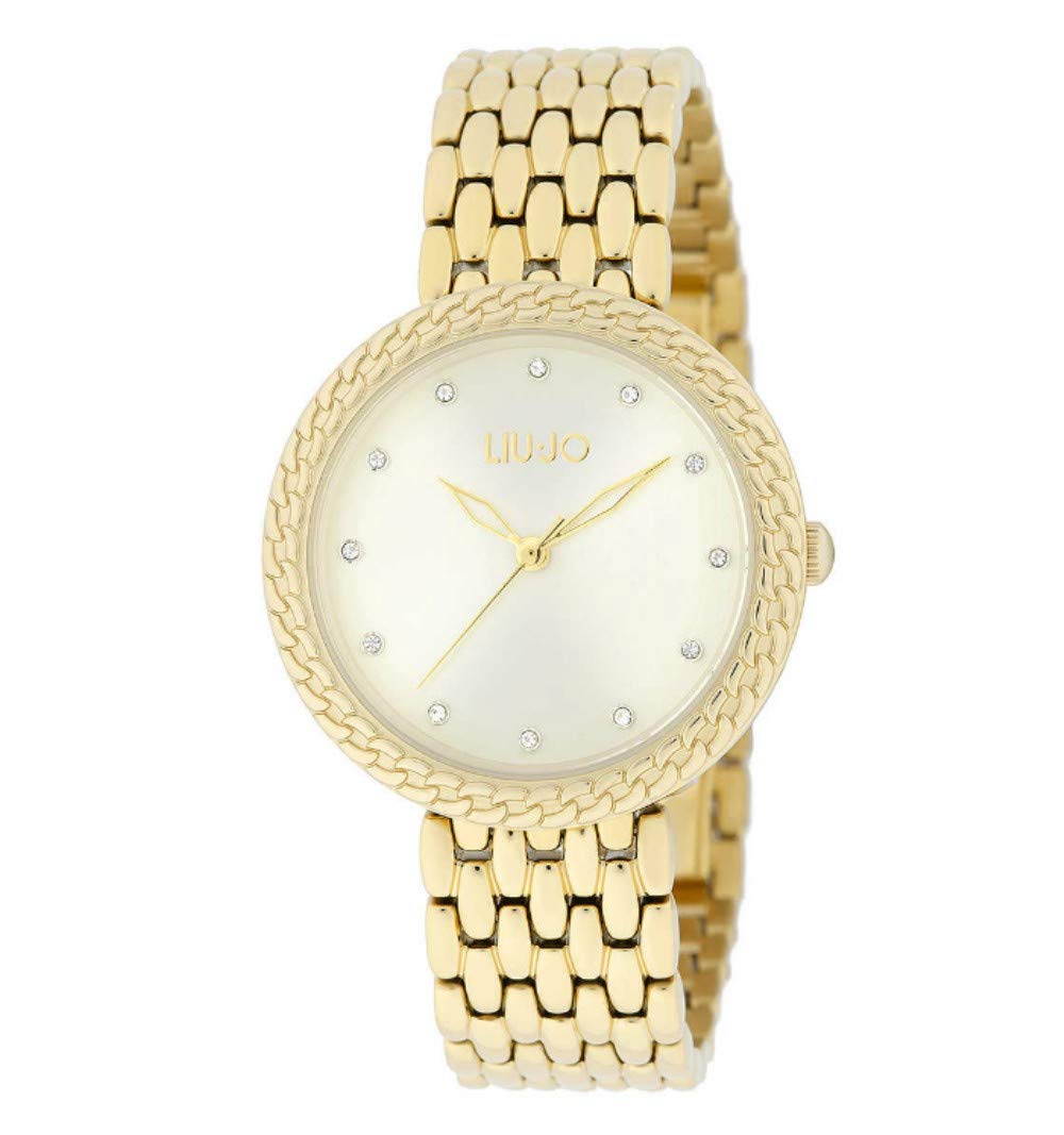 Montre Liu Jo Circle Chain dorée 34mm avec boîtier en acier PVD jaune TLJ1681