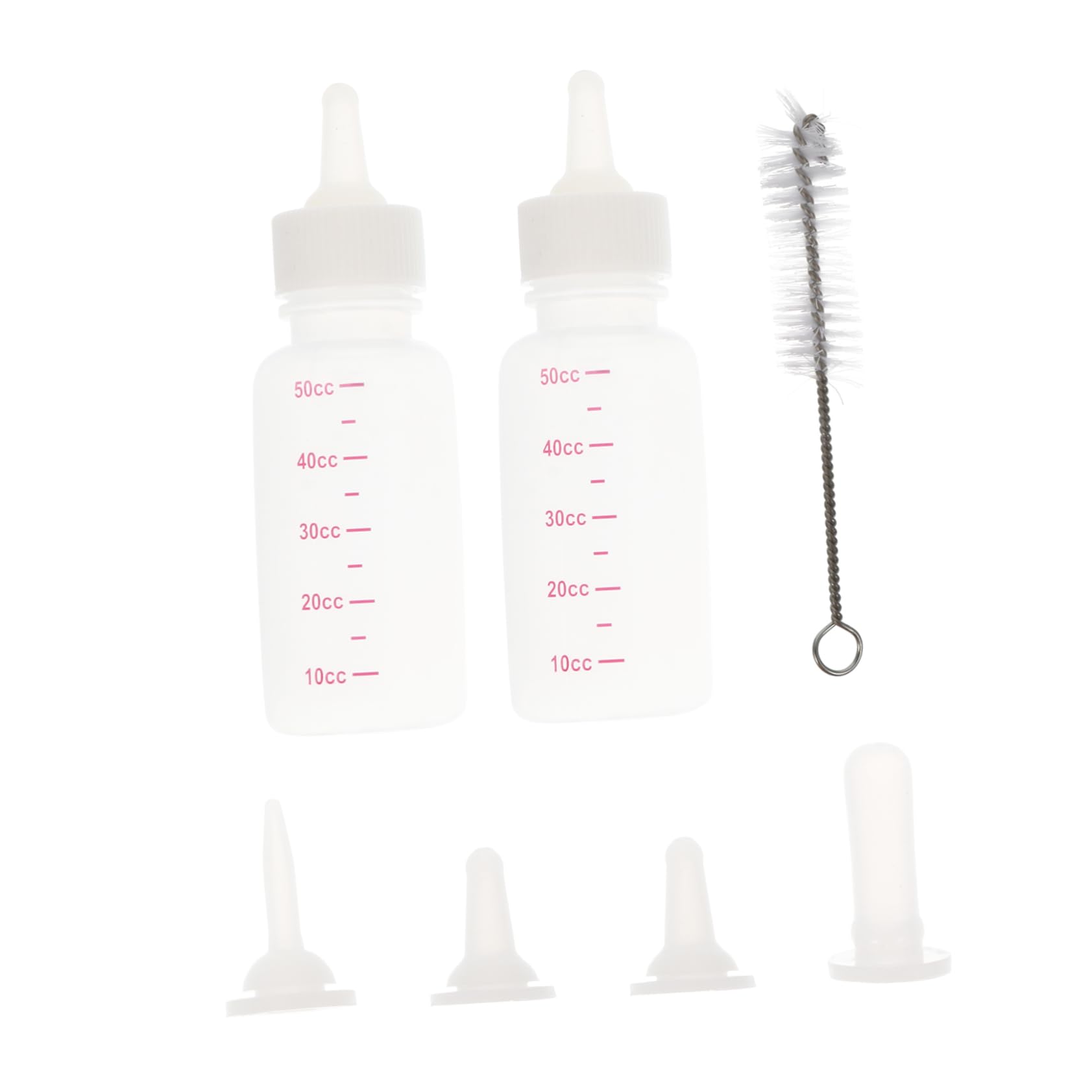 Sosoport Nursing Bottle for Cats Dogs 50ml Pet Feeding Bottles Kit Brush for Small Pets