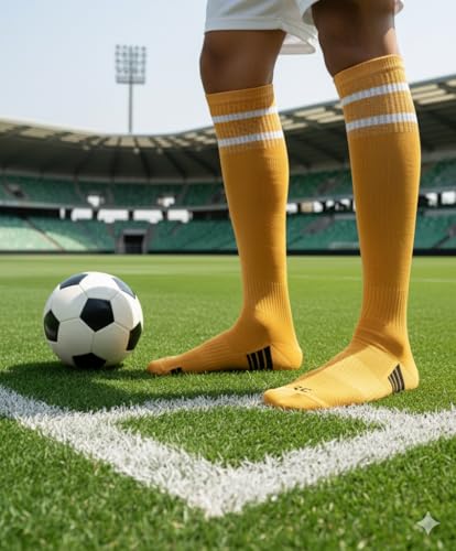 Image of RC. ROYAL CLASS Football Socks -Knee High Unisex, Cushioned Sole, Hi-Performance, Soft & Breathable,Ventilated,Moisture Wicking,Anti-Odour,Football /Soccer Socks For Kids to Adults-Pack of 1 Pair