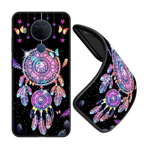 JEZSTHAI Funda Compatible con Nokia 5.4 Carcasa de Silicona Premium,Anti-Choques y Anti-Arañazos,Funda Protectora de Suave para Negro con Dibujo con Patrón,B04