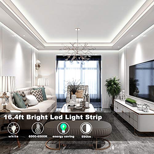 Tira de luz LED blanca regulable con control remoto RF 16.4ft y tira RGB 32.8ft miniatura 3