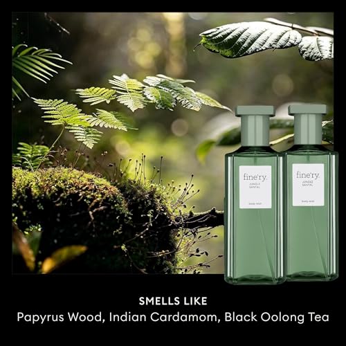 Image of Fine'ry Jungle Santal Hair + Body Fragrance Fine Mist Spray | Earthy Woody Scent with Papyrus Wood, Indian Cardamom, Black Oolong Tea, Vegan & Cruelty-Free, Long-Lasting | 5 Fl Oz (Pack of 2)