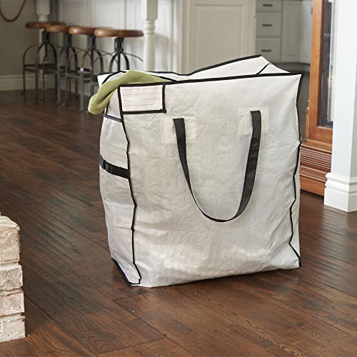 Household Essentials Medium Storage Bag, Clear Polyethylene with Black Trim, Clear With Black Trim - Image 2