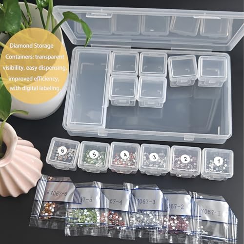 Image of 13 in 1 Diamond Art Storage Containers with Lids, Transparent Organizer Box,Diamond art accessories-divided storage box,Jewelry Storage Case, Portable Labeled Trays for Home & Travel