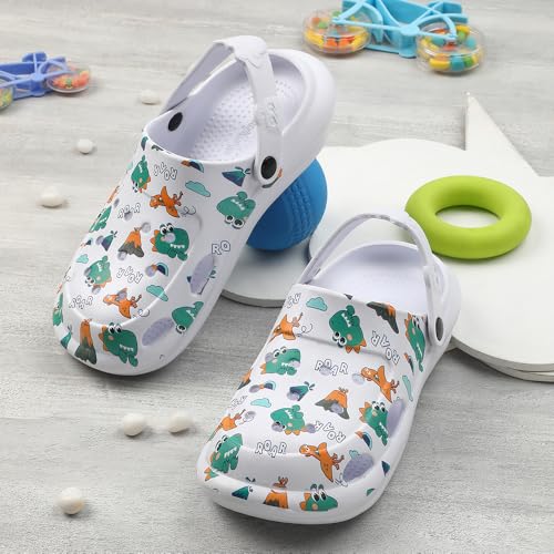 Image of Liberty Lucy&Luke ALEX-K2E Kids Clogs for Boys & Girls | Lightweight Slip-On Clogs - Beige & White | Durable & Soft EVA Sole | Comfortable & Breathable Sandals for Walking, Beach & Every Day Wear