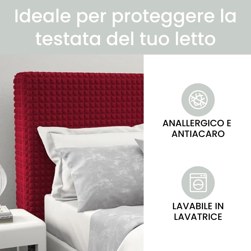Copritestiera Elastico INTRECCI | Fodera Per Testiera Letto Singolo E Matrimoniale | Beige Anallergico Lavabile - 3