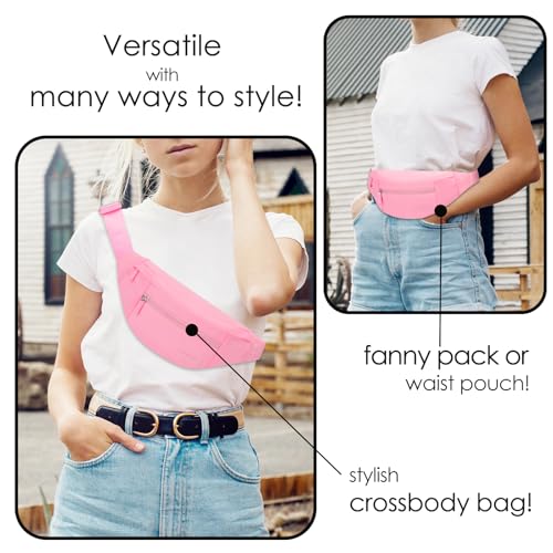Image of MAXTOP Large Fanny Pack Waist Purses for Women Trendy Cross body Bags with Adjustable Strap Passport Holder Bag for Theme Park Shopping Traveling Running (Hot Pink)
