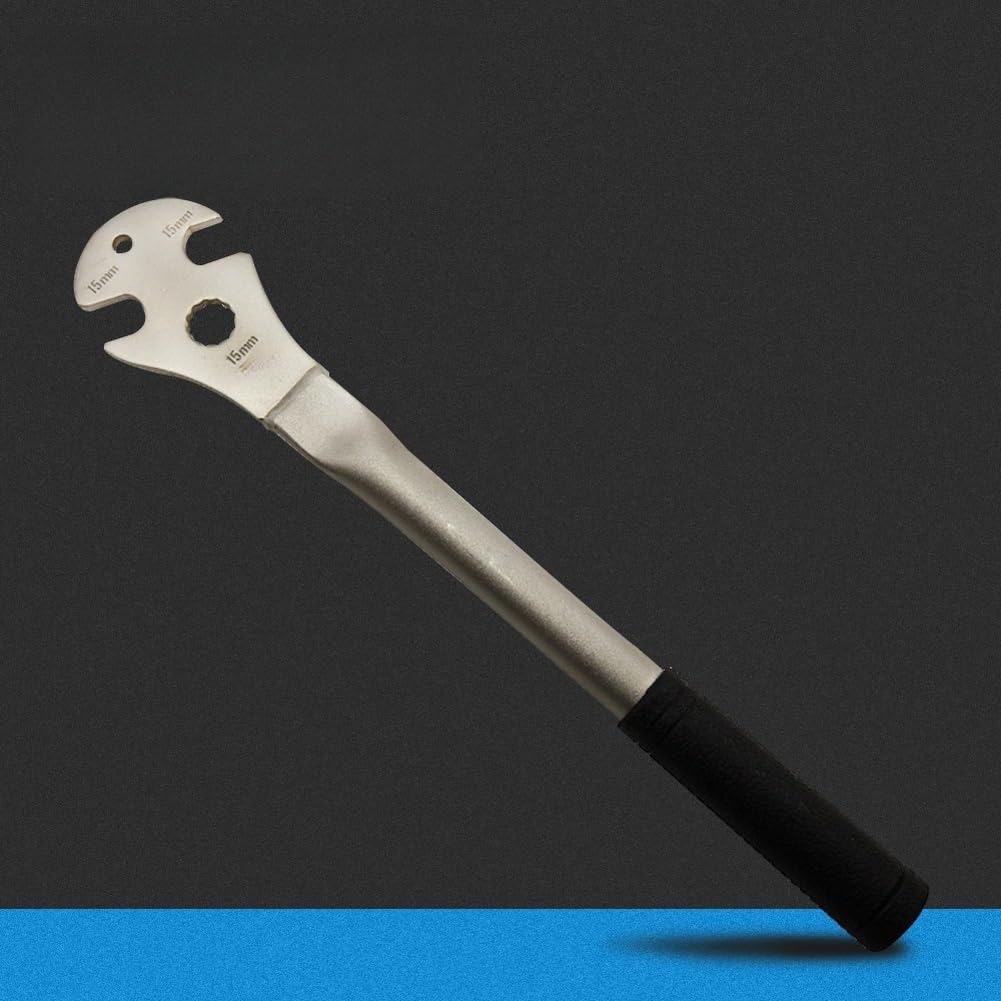 Alloy Stahl Pedalschlüssel 15 mm mit Verlängerter Griff für Fahrrad Wartung, Robustes Mehrzweckwerkzeug zum Lösen und Montieren von Pedalen, Schwarz