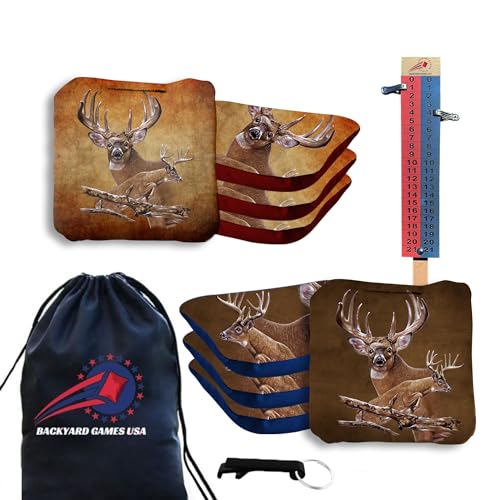CornholeGamesUSA Pro Cornhole Bags Set of 8 Regulation - Professional Cornhole Bags for Tournament Play, Slick n Stick Bean Bags for Cornhole, Corn Hole Bags Regulation Set of 8- Made in USA