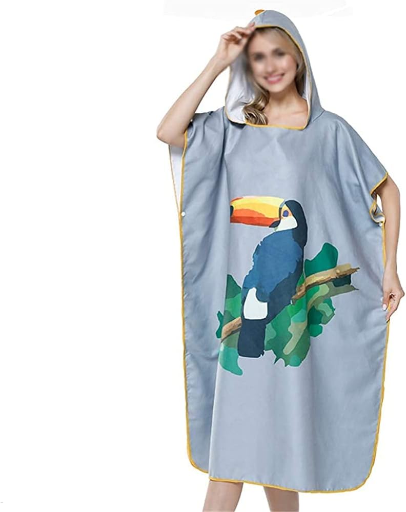 Beach Towels Sports Towel Beach Towel Wrap Change Bathrobes Cape Beach Towels Cape Diving Surfing Fast Drying Fashionable and Comfortable Sport Robe 901(Color:Gray;Size:One Size)