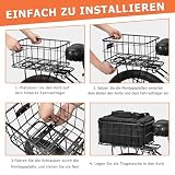 CDYWD Fahrradkorb Hinten für Herren & Damen, Groß Abnehmbar Fahrradkorb Gepäckträger mit Herausnehmbarer Innentasche, Hinten Fahrrad Korb Schulranzen für Ebike, Mountainbike, Citybike, Cruiser