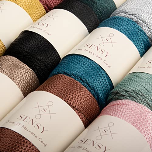Sensy Premium 5Mm 104 Yards Polyester Rope 100% Polypropylene Cord Macrame Cord 5Mm Crochet Bag Cord Macrame Rope Crochet Thread Gift For Knitter (Latte) #TOP2
