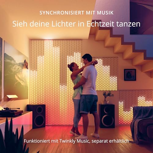 Twinkly Matrix 500 LED RGB, LED-Vorhang mit hoher Dichte, Smarte Mehfarbige RGB Gaming-Lichter, Kompatibel mit Razer Chroma, Omen, Alexa, Google Home, App-Steuerung, Transparentes Kabel, 0.5m x 2.4m