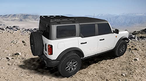 Image of Hooke Road Bronco Half Short Roof Rack Rear Cargo Basket Crossbar for 2021-2026 Ford Bronco 4 Door Hardtop (Exclude Bronco Sport)