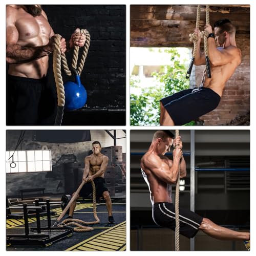 Gym Climbing Rope for Strength Training & Fitness Workout - 10ft Exercise Rope for Climbing Training Home Gym - Image 8
