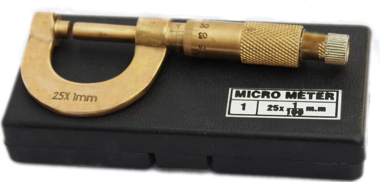 Asian Scientific Brass Screw Gauge Micrometer 0-25mm Caliper with Black Box-image-28