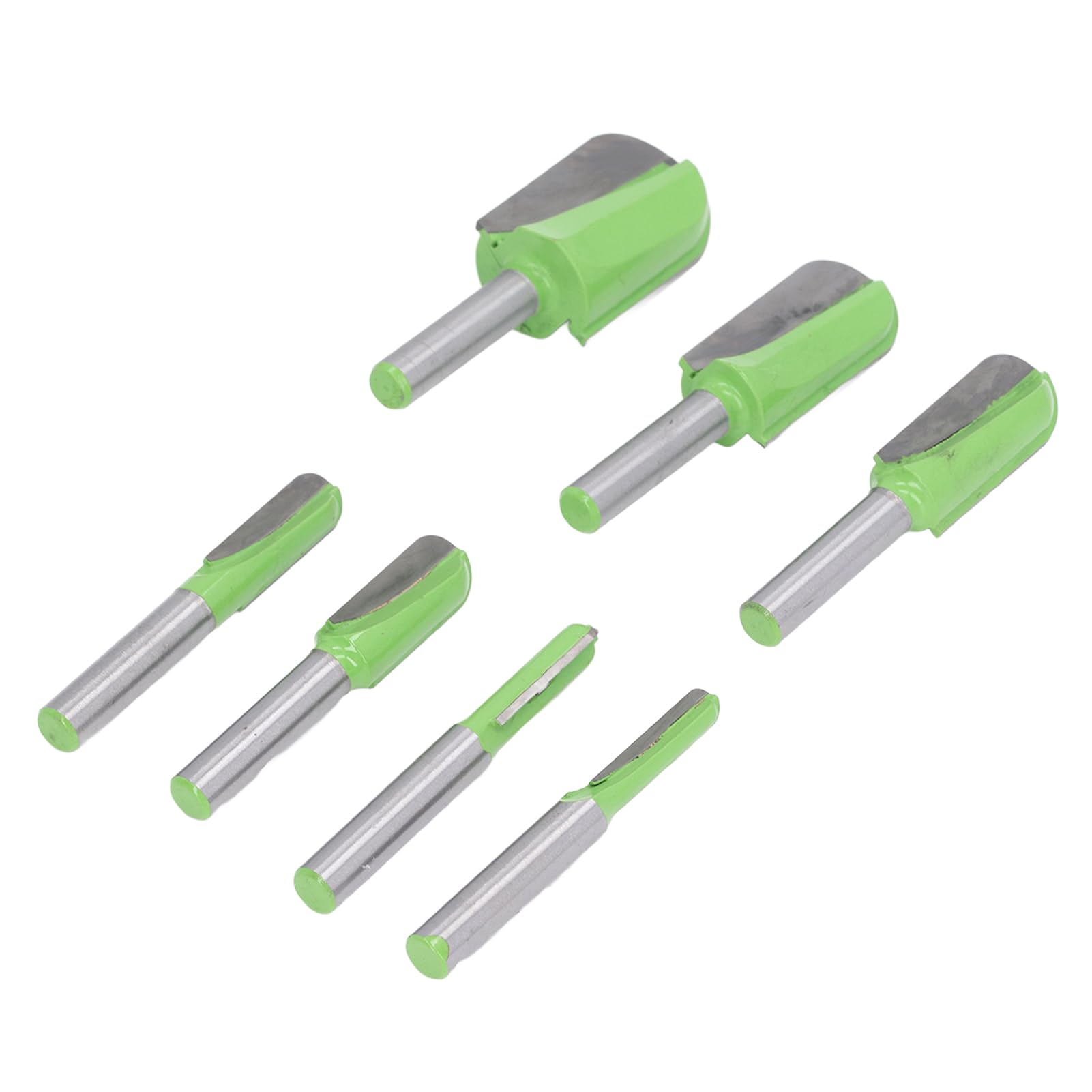 Set di 7 frese per router con codolo da 8 mm, fresa a cava a punta arrotondata con punta in lega di tungsteno, design anti-ritorno, per lavorazione del legno su legno, MDF e