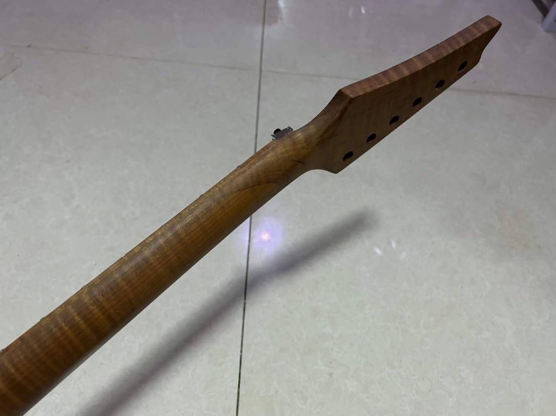 Roasted Flame Maple guitar neck 24 fret Stainless steel frets Locking Nut