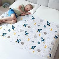 Hygge Sheets® Bettunterlage wasserdicht für Kinder & Jugendliche | passend für Einzel- & Jugendbett bis 140 cm Breite | Atmungsaktive, waschbare Matratzenauflage bei Inkontinenz | Weltraum