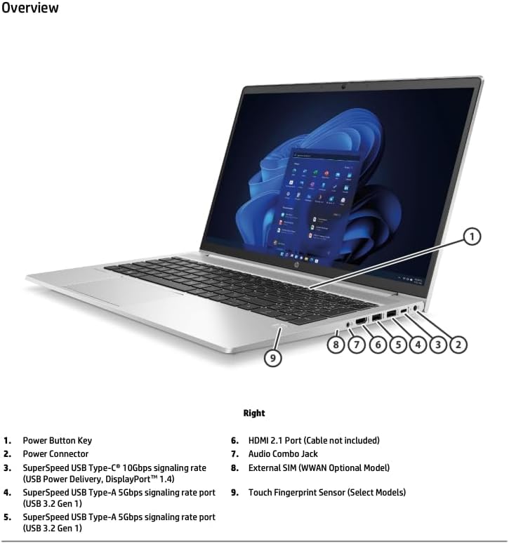 HP PROBOOK 450 G9 Portable Intel Core i5-1235U 4,4 GHz Ram 16 GB Ddr4
