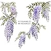 Purple Wisteria Flower Wall Decals - Large Hanging Vine Stickers For Room Decor & Nursery