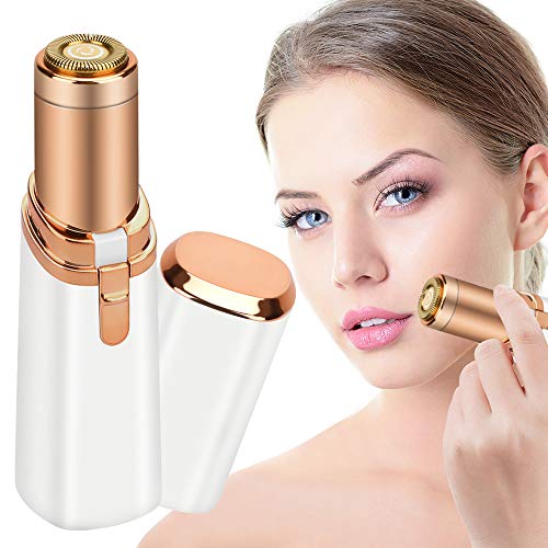 Epilateur Visage, Achort Rasoir Visage Femme Portable Indolore Flawless Épilateur Visage Étanche avec Lumière LED Intégrée pour Joue, Aisselle, Menton et Corps Complet