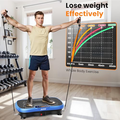 Image of AXV Vibration Plate Fitness Platform Exercise Machine Vibrating Shaking Full Body Shaker Workout Vibrate Stand Shake Board Sport for Weight Loss Fat Burner for Gym Home Office