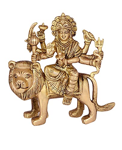 Statue Durga en laiton de 13,2 cm pour espace yoga et zen - 2
