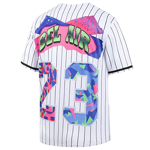 Camiseta Bel Air Baseball Jersey, ropa hip hop de los 90 para hombres y mujeres, camiseta de manga corta para fiesta miniatura 2