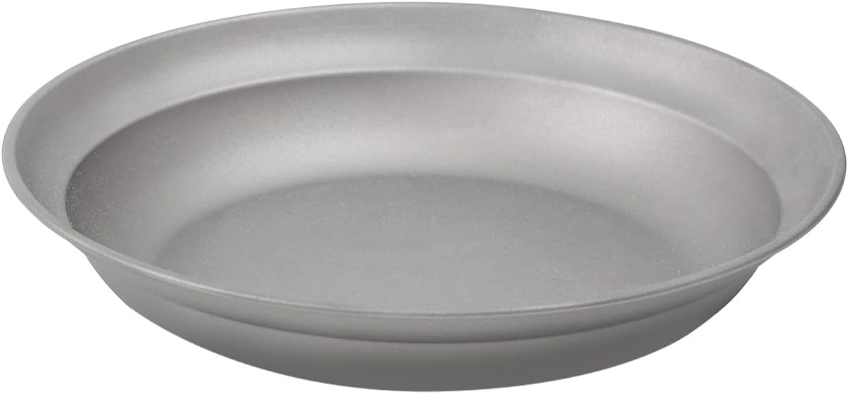 Pure Titanium Camping Plate 8.26 inch Ultralight Metal Dish Plate Backpacking Deep Plate for Hiking Kitchen