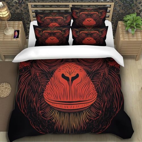 Housse de couette singe 3D pour décorer une chambre d'enfant
