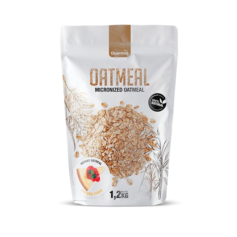 Quamtrax Nutrition - Harina de avena micronizada 0% azúcares añadidos - 1200 gr - Cheesecake - Energía, proteína y sabor delicioso
