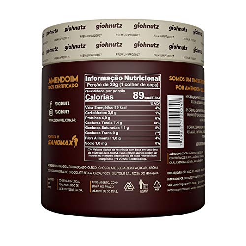 Pasta de Amendoim Chocolate Belga 500g Giohnutz