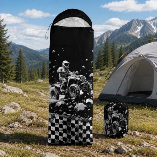 Bolsa de dormir Galaxy Wolf para camping, clima cálido y frío, impermeable, mochila para exteriores azul púrpura con cielo estrellado, para todas las estaciones, adultos y niños miniatura 1