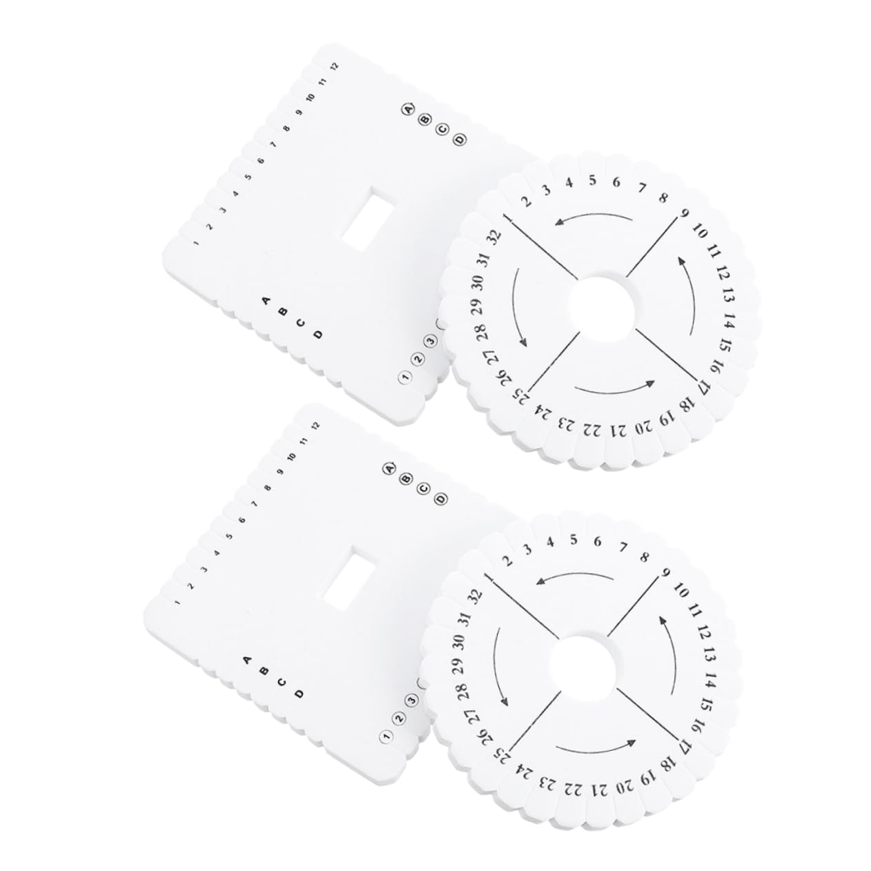 Cabilock 2sets Rope Braiding Machine Braiding Plate Knitting Machine DIY Weaving Board Making Disk Cord Weaving Tools Square Disk Square Disc Foam Thread Disk Weaving Disk White Eva 4pcs*2