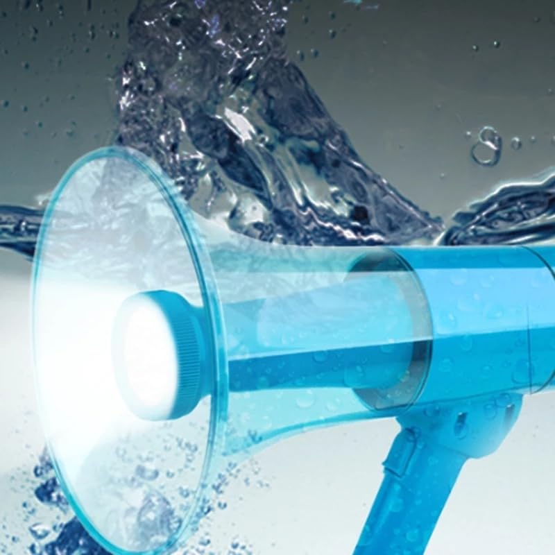 ppARK Megafon Wasserdichtes Megaphon-Speaker mit LED-Licht, integrierter Sirene und Alarmmodi, einstellbare Lautstärke – Leichter Gurt für Kinder TröTe
