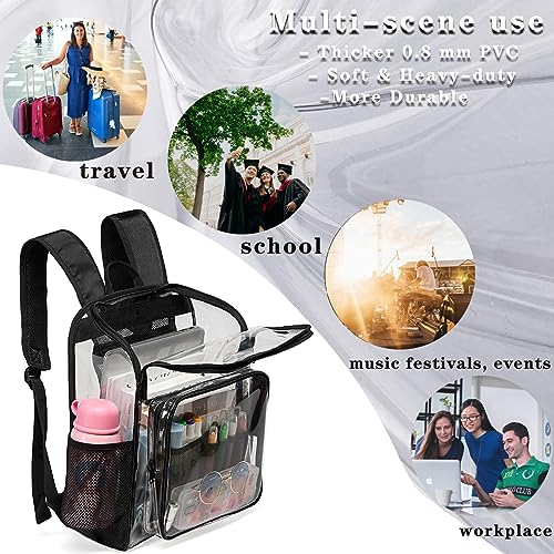 Kui Wan Clear Backpacks For School Large Clear Bookbag With Multi-Pockets Pvc Transparent Backpack For College,Work,Light Purple thumb #5