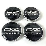 4 x oz Racing Alufelgen Sockel Chrom Cover Rad Abzeichen Carbon Effekt Zentrum Radkappen 60 mm