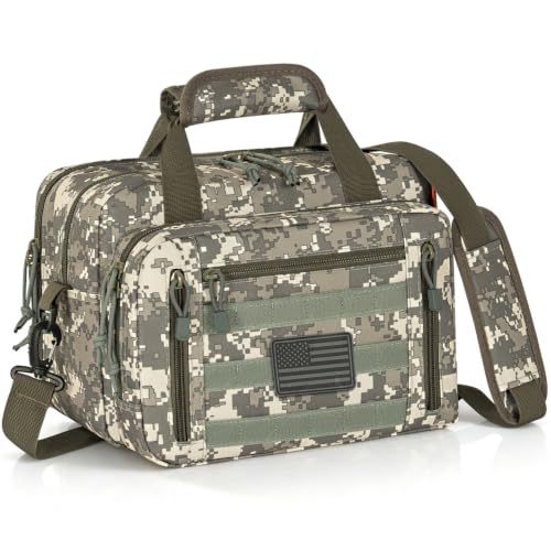 Image of Pistol Case, Gun Range Bags For 2 Pistols 6 Magazines Carrying Shooting Bag with Lockable Zipper for Shooting Range Outdoor Hunting