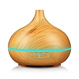 【Dos Intensidades】 Humidificador aromaterapia trae 7 colores distinto, y puede ajustar la intensidad del vapor y la luz. También el difusor de aceites esenciales puede dejar en cualquier color lo que desea o apagarla directamente, transiciones muy relajantes.