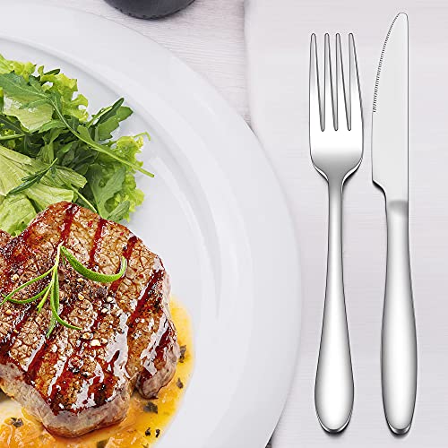 Herogo Cutlery Set, 30 Piece Stainless Steel Flatware Set with Steak Knives, Tableware Silverware with Spoon Knife and Fork Set, Service for 6 People, Mirror Polished, Dishwasher Safe - Image 3