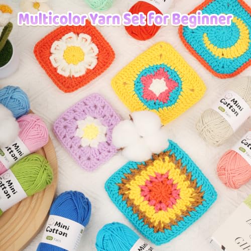 Image of Katech Mini 1OO% Cotton Yarn for Crocheting 20*25g /60yd-Twisted Sport Yarn