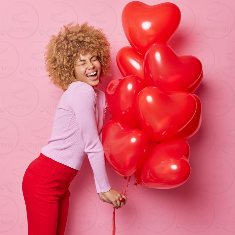 Image of AFTERLOON Biodegradable Balloons 24 pcs Clear Transparent 12 Inch Heart Shaped, Natural Rubber Latex Plastic-Free Alternative Durable Thickened Extra Strong Helium Float, Proposal Marriage Wedding